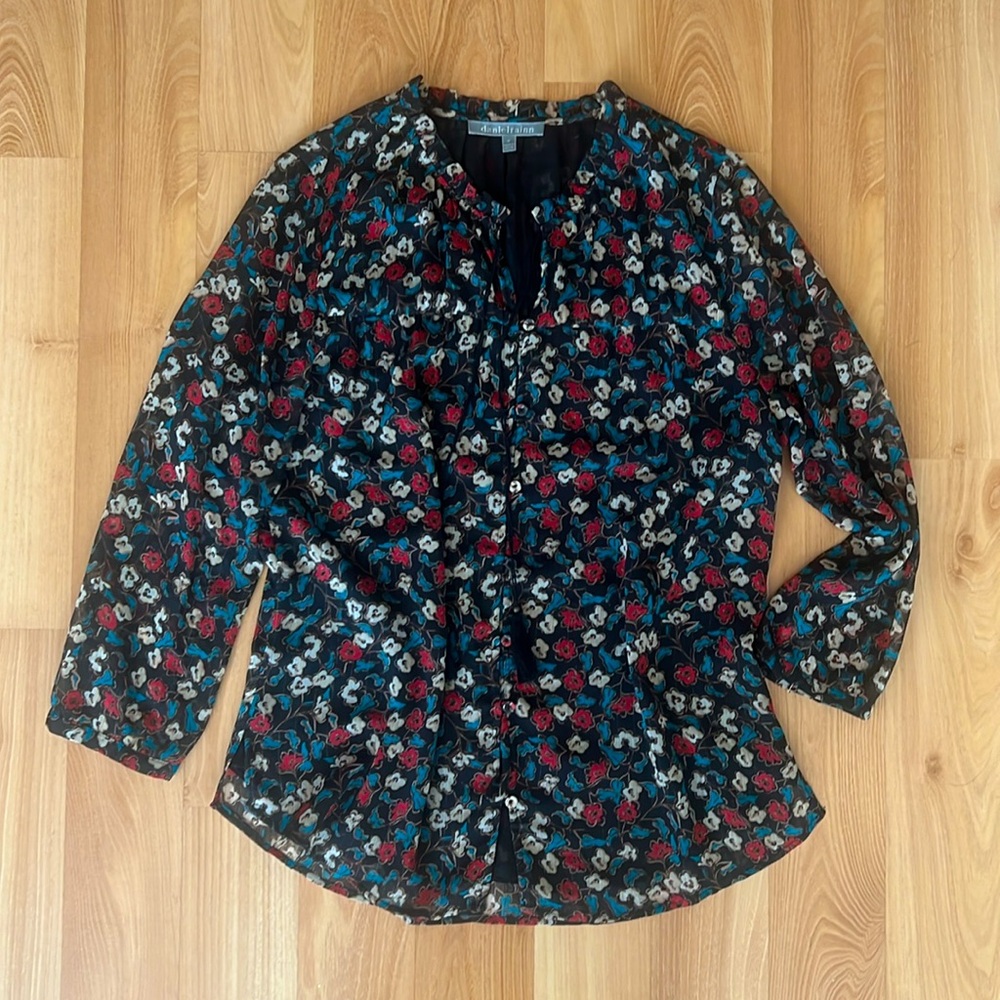 Daniel Rainn Floral Button Down Blouse